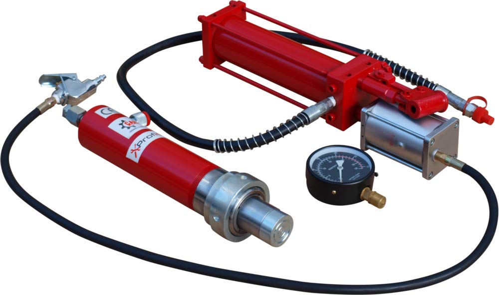Carmax Werkstattpresse Satz 20T Hydraulikpumpe Druckluft Hydraulikzylinder Manometer