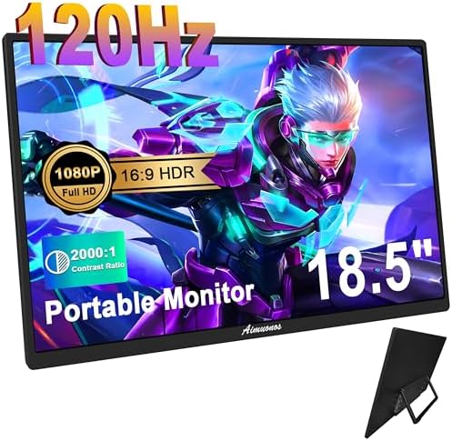 Monitor – 18.5 Portable Monitor,120Hz Travel Monitor for Laptop with Speaker,400 Nits 120% sRGB Portable Monitor for Laptop,Portable Gaming Monitor,Portable Laptop Monitor for Laptop MacBook