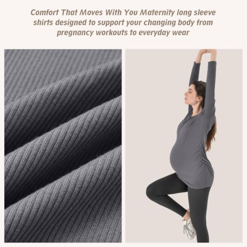 Ipletix Maternity Long Sleeve Tunic Tops - image 6