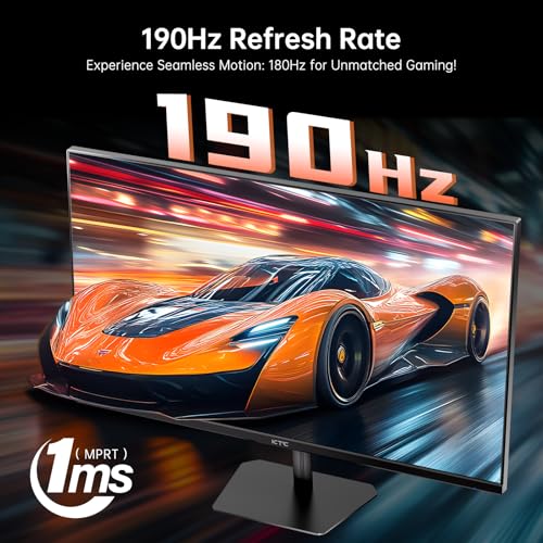 Image of KTC 24 inch 190Hz /180Hz Gaming Monitor,HDR 400 Fast IPS Screen,FHD 1080P Monitor, 133% sRGB,AdaptiveSync,1ms Response Time,HDMI *2&DP*1,Tilt Adjustable, Eye Care