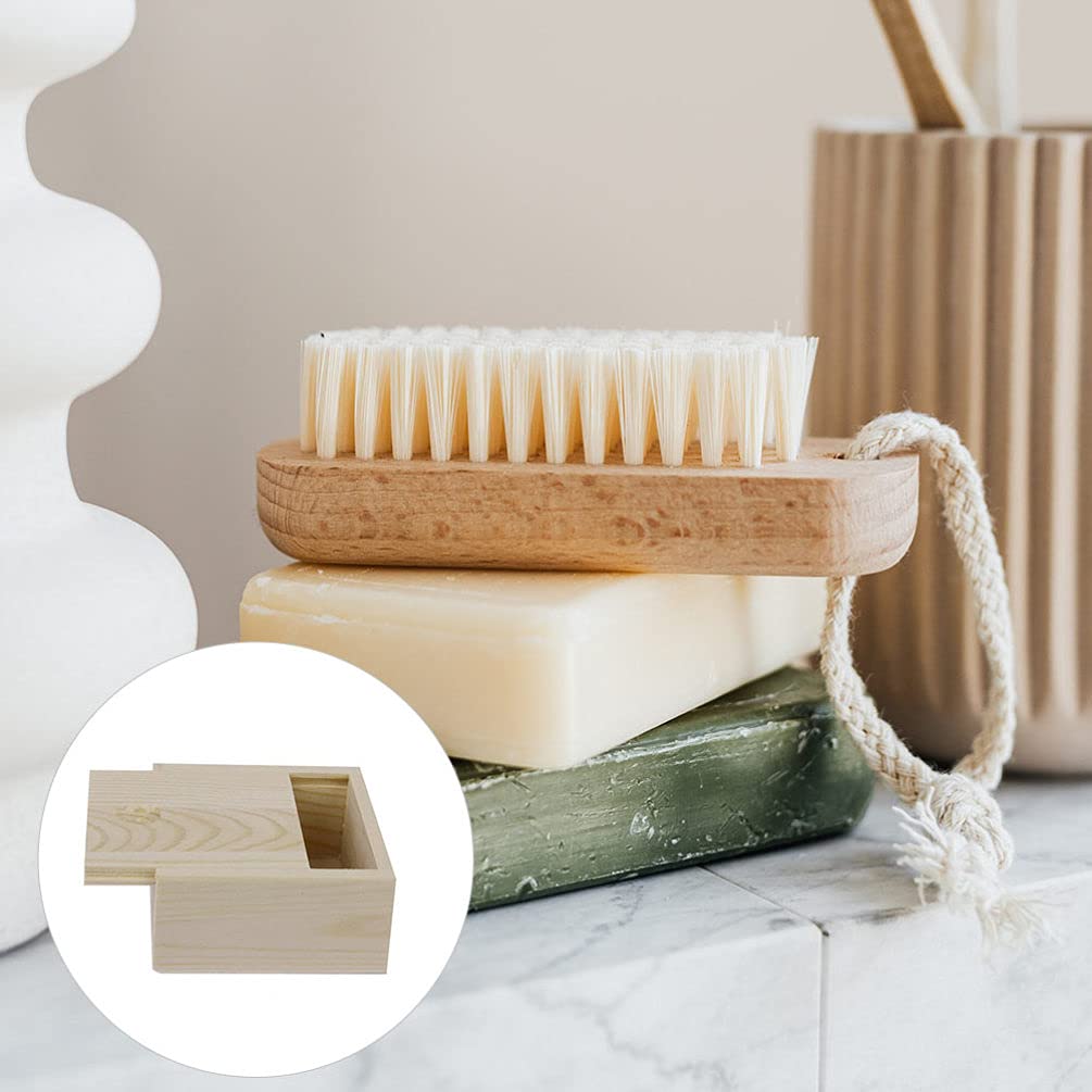 JOEBO 10 jaboneras de bambú de madera natural con tapa, caja de madera sin acabar, bandeja de jabón, mini caja de joyería de madera para manualidades