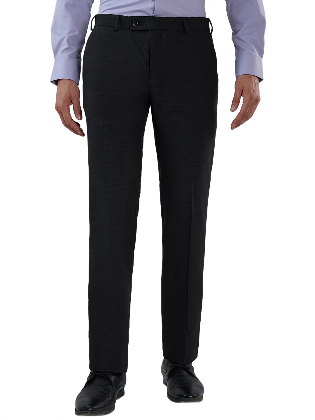 park avenue Men Slim Fit Checks Pattern Polyester Blend Flat Front Formal Trouser-picture-30