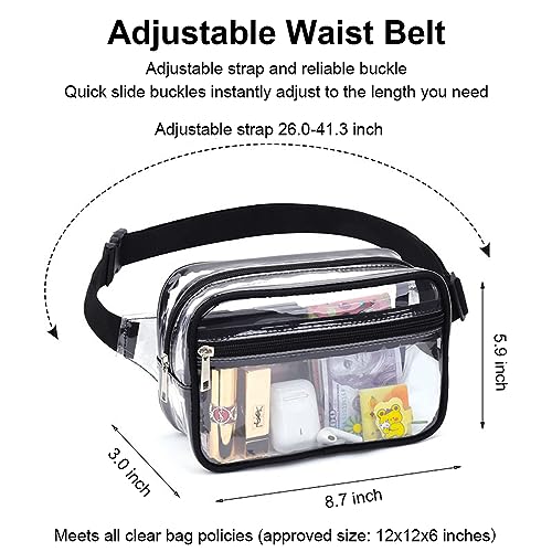Clear Purse for Women Stadium Approved - Fanny Pack Belt Bag, Crossbody Bag Trendy (Red)