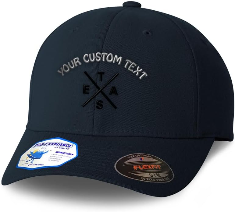 Custom Flexfit Cap for Men & Women Embroidered Texas Logo Embroidery Flexfit Hats Baseball Caps