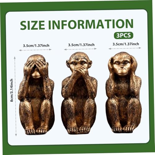 Ensemble de 3 statuettes de singes de la sagesse idée cadeau originale pour un collègue