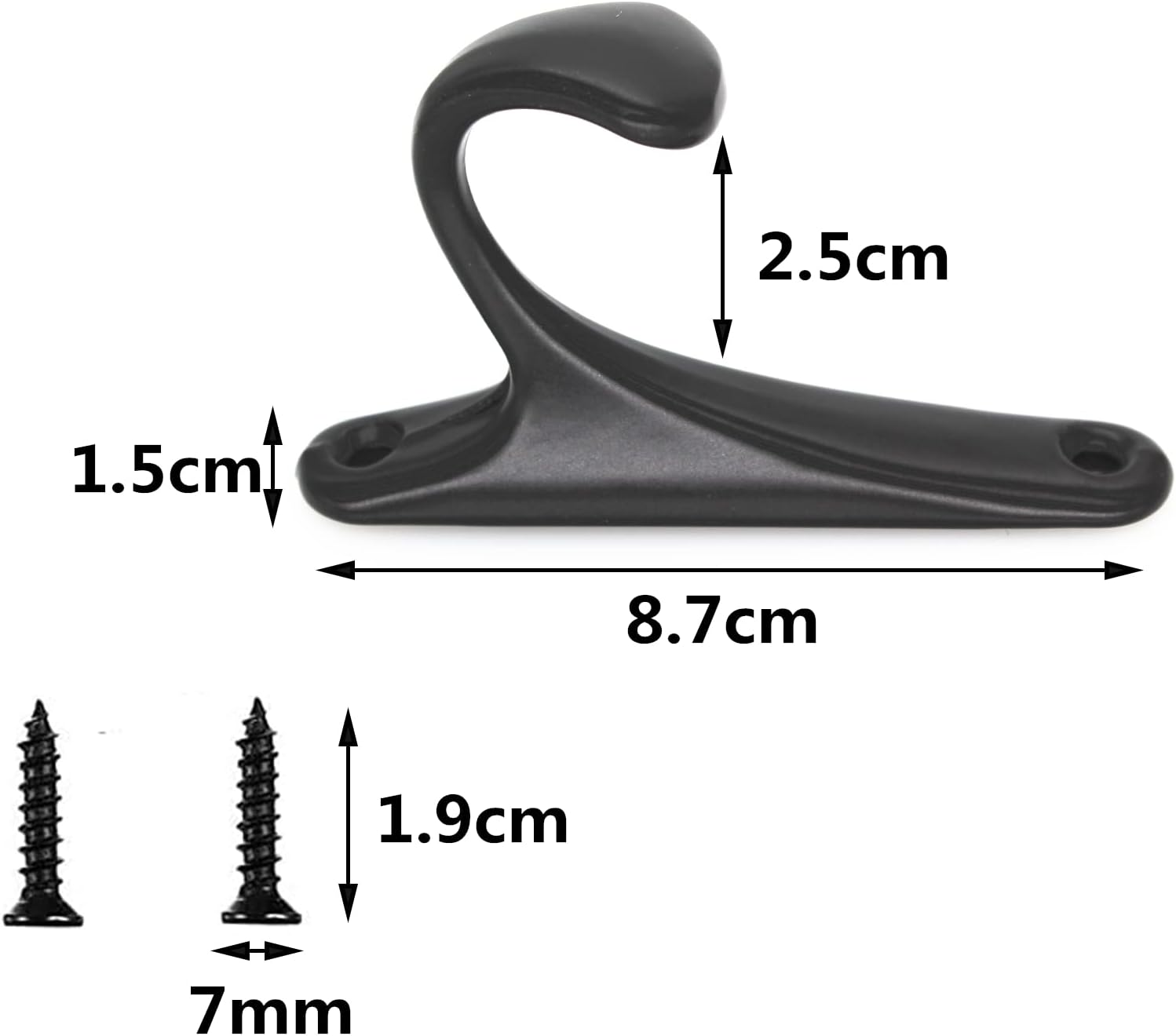 6 Pcs Single Metal Hooks Wall Mounted Coat Hooks Individual Metal Hooks for Door Coat Clothes