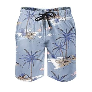 Ktewqmp Zomer zwembroek kokosnootboom mannen zwembroek zwemshorts heren met zakken polyester
