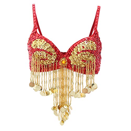 Soutien-gorge danse orientale en perles embellies et sequins de qualité