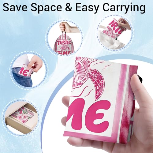 Image of Sea Turtle Pink Grip Bag Coastal Small Storage Pouch Bag for Gym Travel