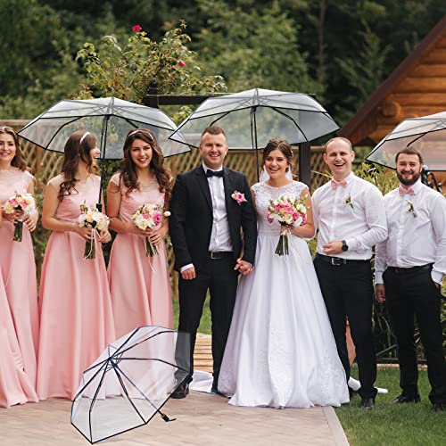 18 Pcs Clear Foldable Umbrellas Bulk Transparent Travel Umbrella Clear Umbrella Manual Open And Close Compact Folding Umbrella For Wedding Anniversary Christmas Party Favors (Black Trim) #TOP2