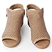 J. Adams Tracy Perforated Flat Bootie - Casual Open Toe Low Heel - Cut Out Shoe, Light Taupe, 7.5