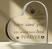 QDMT Pet Sympathy Keepsakes Sympathy Gift for Loss of Dog Pet Remembrance Gift Heart Acrylic Sign for Table Desk Decor Memorial Keepsake Dog Bereavement Gifts 4 x 4 Inch