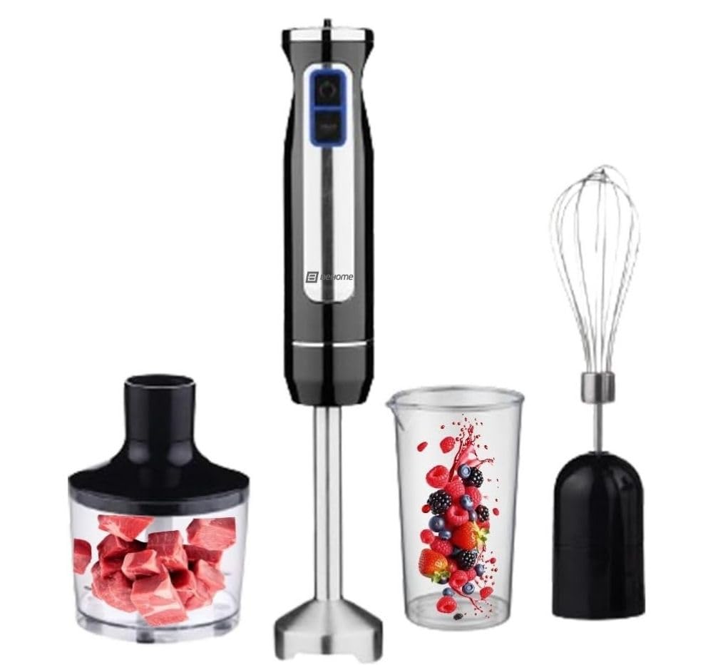 Batidora Picadora BEHOME 3 en 1 de 800W con vaso picador de 860 ml y batidor de varillas