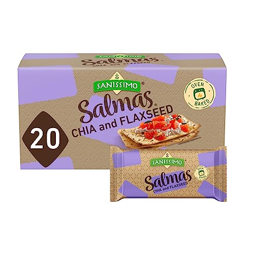 Sanissimo Salmas Chia & Flaxseed, 20 Packs Of 3 Crackers, Oven Baked Corn Crackers, Gluten Free cover
