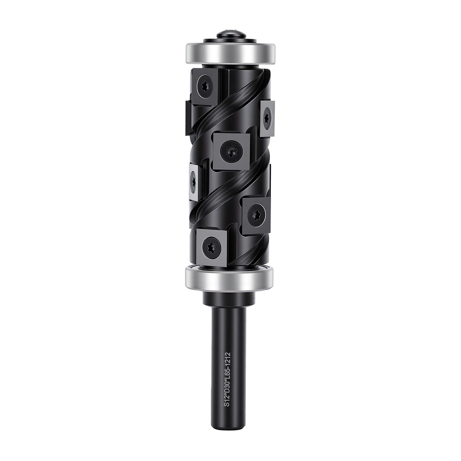 Luocute Frez z odwracalną wkładką z Węglików Spiekanych do Przycinania | Trzpień 1/2 cala, 32 mm x 63,5 mm z górnym i dolnym łożyskiem, do przycinania drewna ze sklejki MDF HDF i melaminy