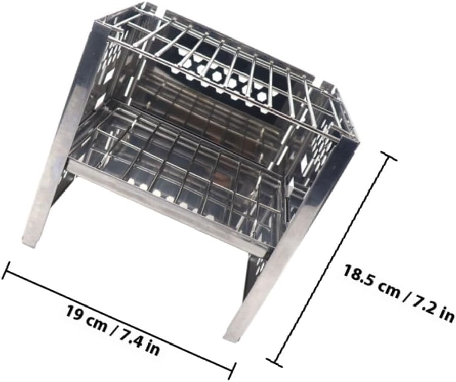 Stainless Steel Camping Barbecue Grill Adjustable Folding Portable Bbq Stove Outdoor Picnic Grill with Double-layer Grid