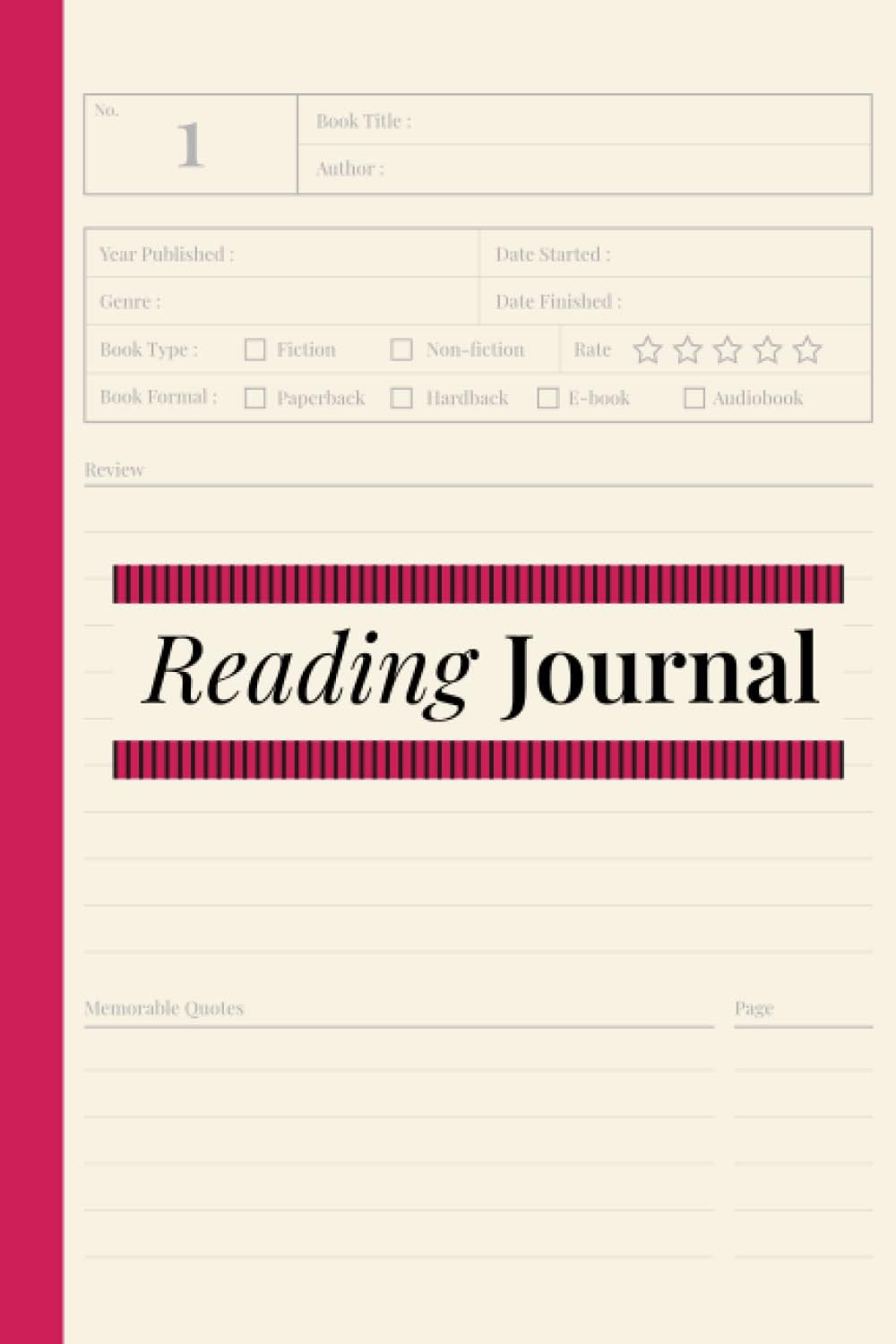 Independently published Reading Journal: Record and Review 100 Books, Reading Tracker, Reading Log Journal for Book Lovers with Ruby Red Cover