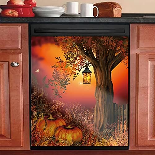 Fall Pumpkin Basket Home Decor Dishwasher Cover Sticker Vintage Halloween