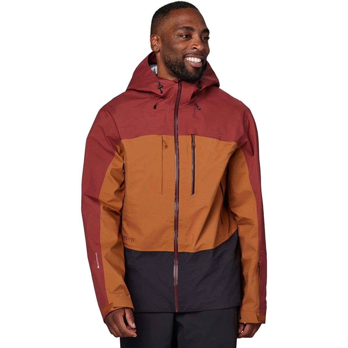 Flylow Men's Lab Coat Waterproof Breathable Ski & Snowboard Jacket - Redwood/Copper/Black - Small
