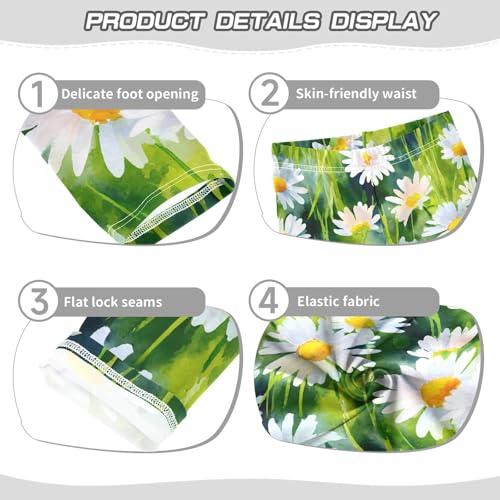 Daisy Painting Girls Leggings Soft Stretch Workout Yoga Dance Pants for Kids Casual Tights3