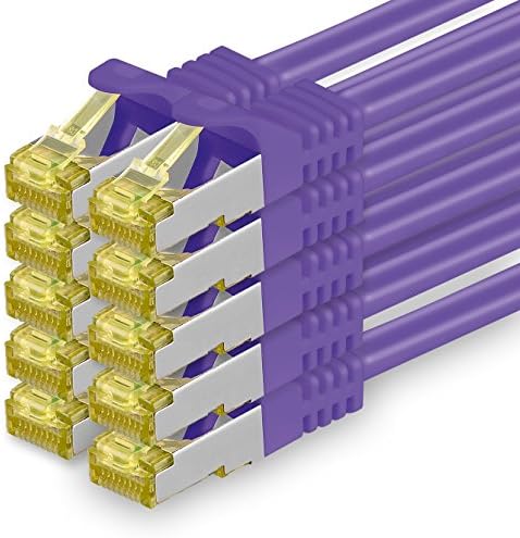 Cat.7 kabel sieciowy 5 m 10 kolorów 10 sztuk Cat7 kabel Ethernet kabel sieciowy LAN kabel surowy 10 Gb s SFTP PIMF LSZH zestaw kabel krosowy z wtyczką Rj 45 Cat.6a