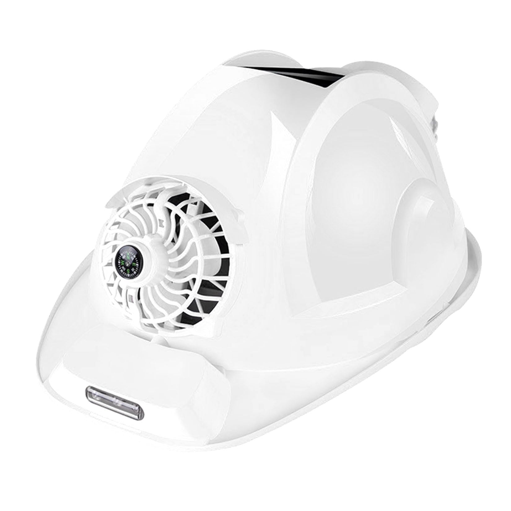 Unisex Construction Hard Hat with Solar Fan and Light, Mens Waterproof Working Helmet, Great for Construction and People Who Work in The Heat,White,16000mAh