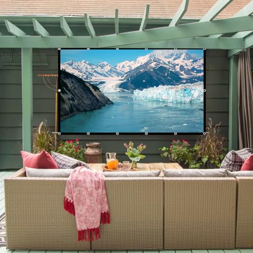 Towond Projector Screen Towond 150 Inch Projection Screen Indoor Outdoor Washable Anti-Crease 16:9 Hd Rear Front Movies Screen For Home Theater Office thumb #8