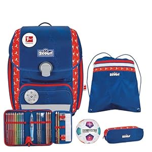 SCOUT Schulranzen Exklusiv Bundesliga Genius Set 4-teilig Bundesliga blau
