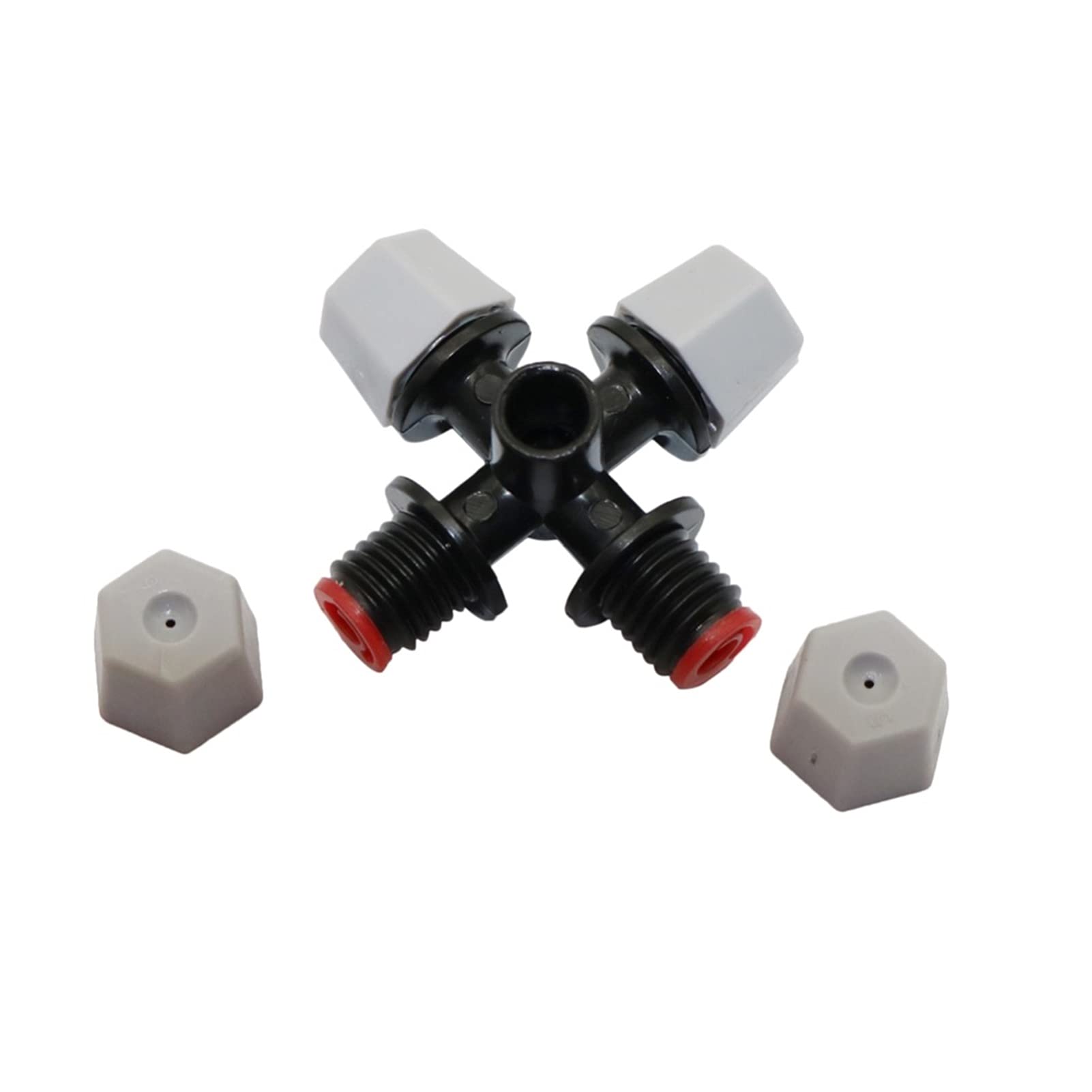 Buse d'atomisation, buse de brumisation, buse de brouillard croisée for serre, tête de pulvérisateur d'irrigation de jardin, outils agricoles, pulvérisateur d'arrosage atomisé 100 pièces