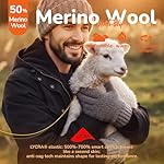 Merino Wool Gloves for Men Women Touch Screen Warm Anti-Slip Glove Liners Thermal for Driving Hiking - Image 3