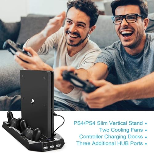 The Perfect Part BB74_PS4_DOCK_FAN Perfect Part Ps4 Cooling Station - Ps4 Cooling Fan With Controller Charging Docks & 3 Usb Hub Ports, Ps4 Vertical Stand With Dual Controller Charge Station, For Sony Playstation Charging Station thumb #7