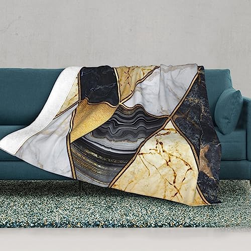 Couverture géométrique marbré en flanelle 152x127 cm pour lit et canapé
