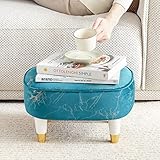 Soohow Foot Stool Small Ottoman Foot Rest, Velvet Foot Stools Pouf Ottoman Step Stool with Padded Se