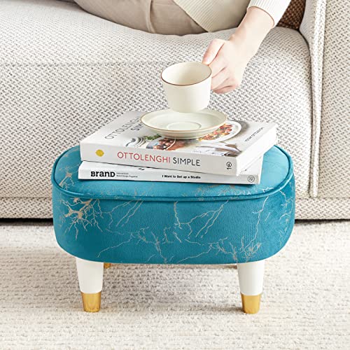 Soohow Foot Stool Small Ottoman Foot Rest, Velvet Foot Stools Pouf Ottoman Step Stool With Padded Seat, Wooden Footstool With Wood Legs, Sofa Footrest For Living Room, Entryway, Foot Stool Under Desk #TOP25