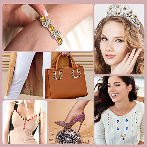 Dropower Teardrop Sew On Rhinestones 30Pcs Flatback Crystal Rhinestone Buttons With Diamond Gold Prong Setting Sewing Glass Gems Rhinestone For Crafts,Clothes,Diy Jewelry Making 14 * 19Mm(White Ab) #TOP6