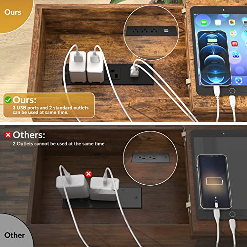 Aheaplus Sofa Side Table With Usb Ports And Outlets, Narrow End Table Set Of 2 With Charging Station, Bedside Nightstand With Storage Shelves, Slim Side Table For Small Space, Living Room, Metal Frame #TOP7