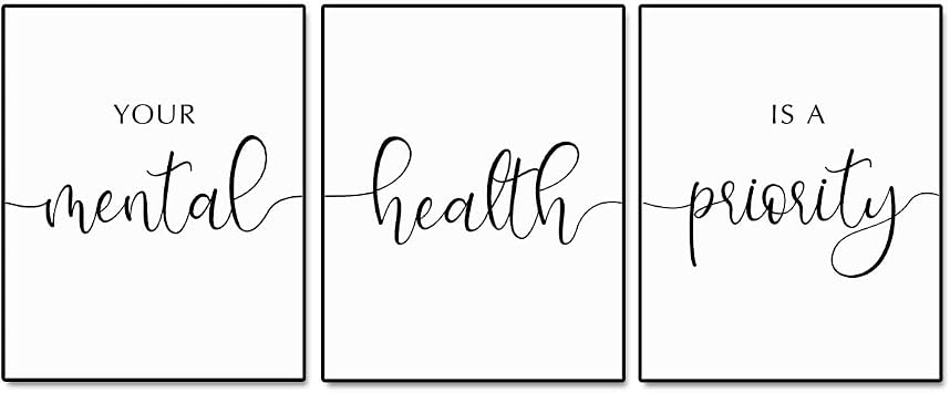 Your Mental Health Is A Priority Home Wall Decor Therapy Room Decor Therapist Office Wall Art Mental Health Art Self Care Therapy Wall Art UNFRAMED 11x14 inch