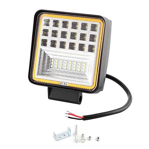 KIMISS Universal 1Pcs 48W 9 -30V DC 6000K IP68 LED Light Bulb Square Headlights Daytime Running Lights for Cars, Trucks, Forklifts, Off-Road Vehicles (Black)