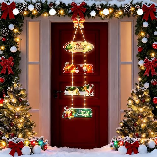 Weihnachtsbeleuchtung Außen USB,72LED Weihnachtsbaum Leiter...