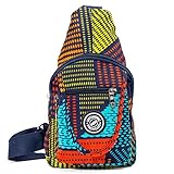 Chrysansmile Sling Bag for Women Men Nylon Crossbody Bags Fanny Packs Dot Print Small Backpack for Travel Hiking