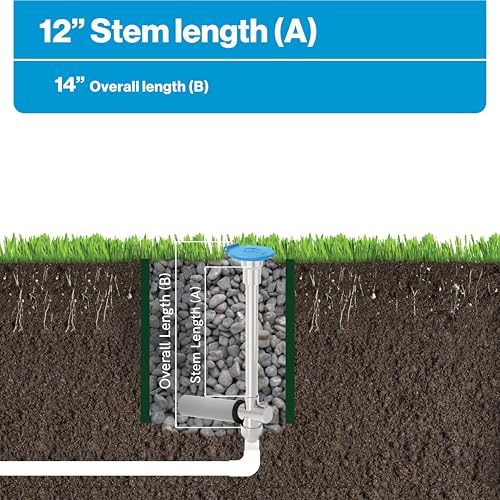 Image of Aquor Ground Hydrant, Frost Proof Yard Hydrant, Lead-Free with Drain Port, Self-Cleaning, Maintenance-Free and Frost Free Outdoor Faucet - Bury Depth 12 inch, Aquor Blue