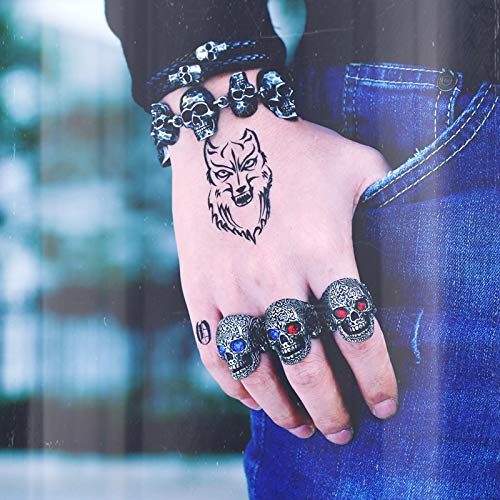 Image of Genuine Stainless Steel Ring Jewelry for Men Fashion Punk Biker Skull Rings