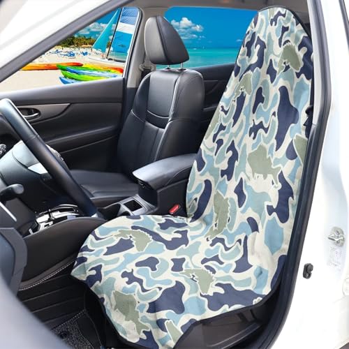 Image of Car Seat Towel Cover Universal Fit for Auto Truck Van SUV, Waterproof Hippie Flower Frog Vehicle Seat Cover for Gym Machine Washable & Absorbent Seat Protector