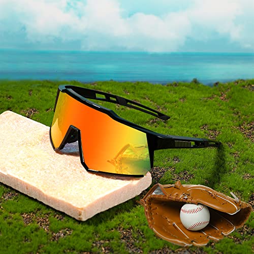 Feisedy Sports Sunglasses Wraparound 80S Visor Men Women Outdoor Shield Baseball Sunglasses B4125 #TOP3
