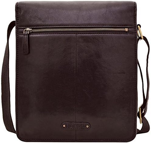 Hidesign Aiden Genuine Leather Medium Crossbody Men/Women Shoulder Messenger Bag / Travel Bag / 10.5" iPad Bag, Brown - Image 3