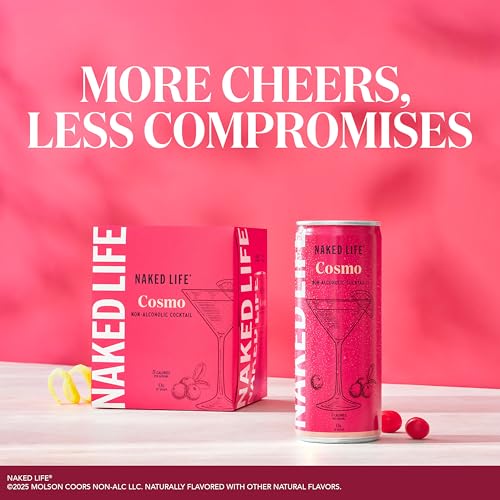 image for Naked Life Non-Alcoholic Drinks, Cosmo, Zero Sugar, Low Calorie, Alcoh