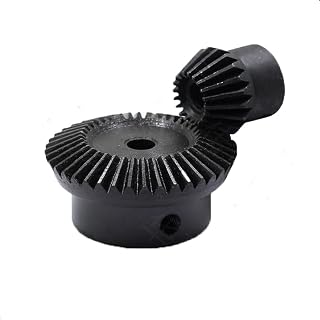 MKSIWSA Industry 2pcs 1:2 Bevel Gear 1 Modulus 15 Teeth 30T Hole Diameter 6mm 90 Degree Drive Commutation Steel Gears Screw M5 (Hole Diameter : 6mm, Number of Teeth : 15Teeth with 30Teeth)
