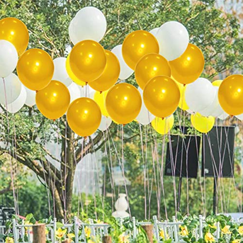 Elecrainbow 12 Inches 320 Grams Thickened Gold Balloons,Gold Party Supplies For Birthday Wedding Baby Shower Graduation Thanksgiving Anniversary Party,100 Count #TOP4