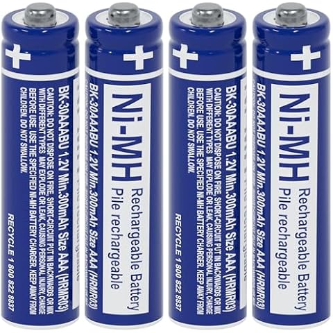 RocketBus 4-Pack BK-30AAABU Batteries for Panasonic Cordless Phone Battery BK30AAABU Cover