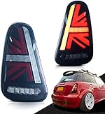 Archaic for Mini Cooper R50-53 2001-2008 Tail Lights Assembly, Full LED Rear Lamps for 1st gen Mini Cooper Hatchback/Convertible, Sequential Turn Signal Taillight Assemblies, Plug&Play, Pair, Smoke